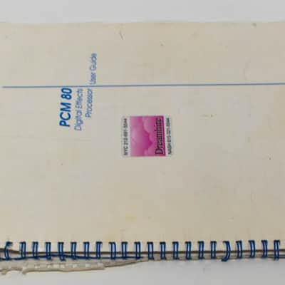 Lexicon PCM 80 Digital Effects Processor User Manual & Reference Guide image 4