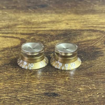 Gibson Custom Shop Reflector Knobs- 1 Volume 1 Tone (2020s - Gold/Gold) image 3