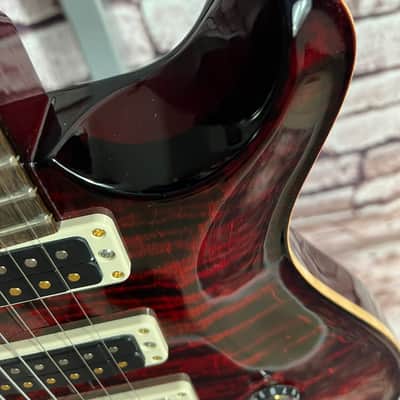 PRS Studio Wood Library 10 Top Flame Fire Redburst Mahagony Back Red Tiger Paisley image 4