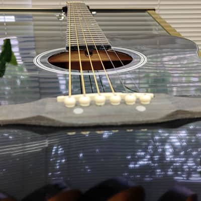 Denver DF44S-BLK Folk Full-Size Acoustic Guitar - Black Gloss image 14