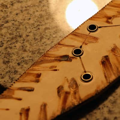 burnyblack distressed leather guitar strap - big dipper vintage/brown image 4