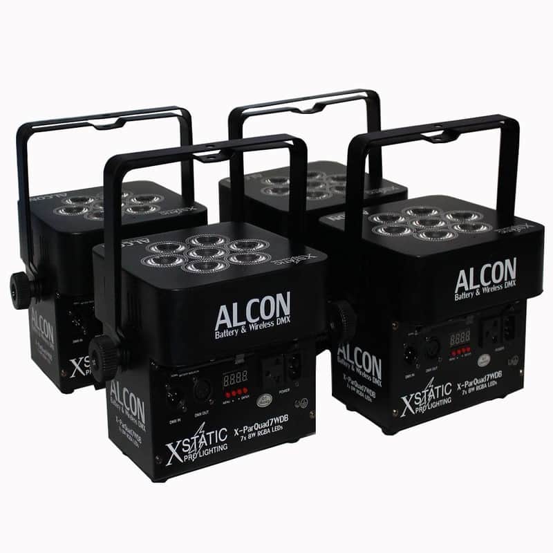 ProX X-PARQUAD7WDBx4 Alcon ParQuad Wireless and Battery Powered Light Fixture, Black (4-Pack) image 1