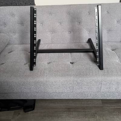 K&M 40900 19" Rack Desk Stand with Steel Rack Rails 2020s - Black image 2