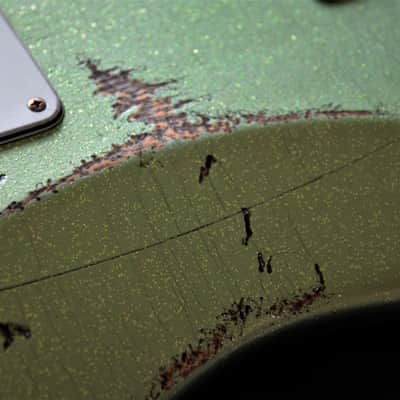 American Fender Stratocaster Custom Heavy Relic Lime Green Sparkle "Duncan Antiquities" image 10