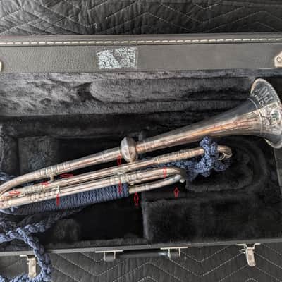 RON COLLIER ULTRA-RARE 'OLD GUARD' FIFE & DRUM CORPS CEREMONIAL TRUMPET w/CASE #9 image 3