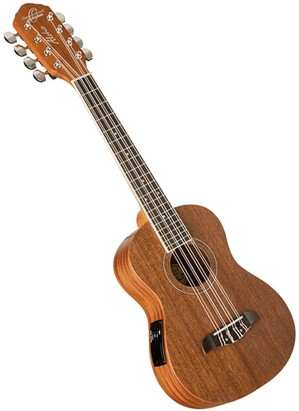 Oscar Schmidt OU28TE All Mahogany Signature "Aloha" 8-String Acoustic-Electric Tenor Size Ukulele image 1