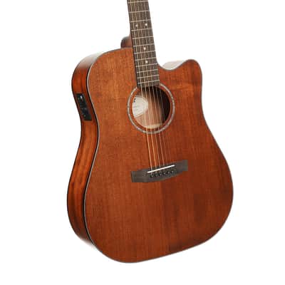Cort EARTH60MCEOP Earth Series Dreadnought Venetian Cutaway Solid Mahogany Top Mahogany Neck 6-String Acoustic-Electric Guitar image 3