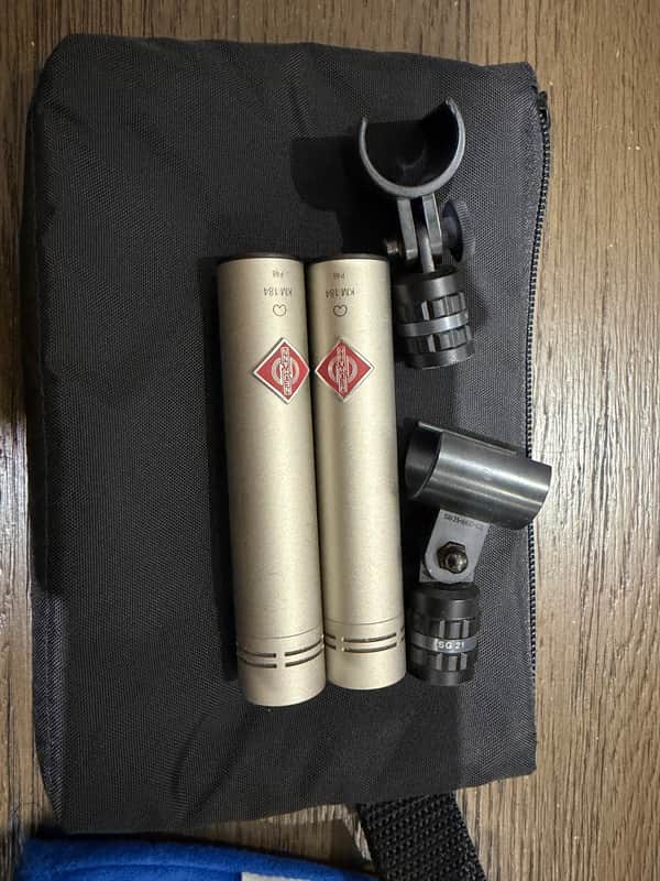 Neumann KM 184 Small Diaphragm Cardioid Condenser Microphone Matched Stereo Pair - Nickel (No Box) image 1