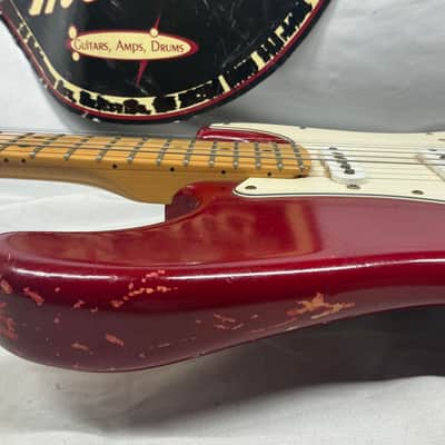 Fender Highway One Stratocaster Guitar 2002 - Crimson Red Transparent / Maple neck image 13