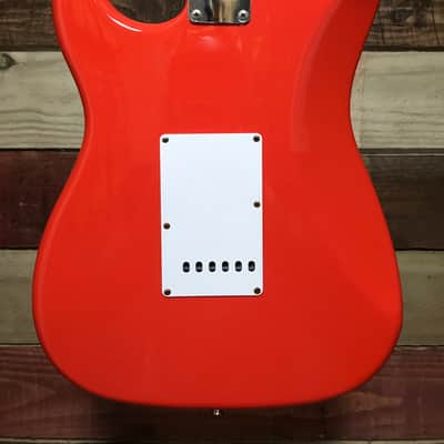 Squier Hank Marvin Stratocaster Fiesta Red 1990 With Tweed case image 4