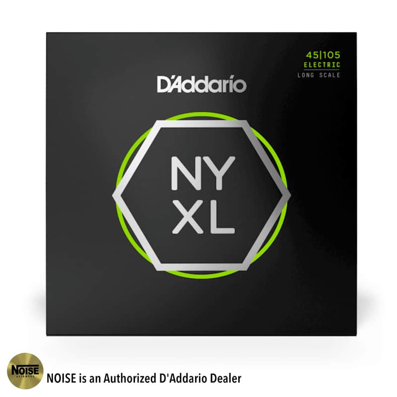 D'Addario NYXL45-105 Nickel Wound Long Scale Light Top / Medium Bottom Bass Guitar Strings, 45-105 Nickel image 1