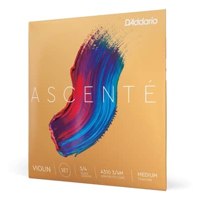 Mint D'Addario A310 3/4M Ascenté Violin String Set, 3/4 Scale, Medium Tension image 2