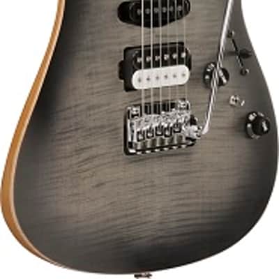 Ibanez TQM2 CUF Tom Quayle Signature Electric Guitar. Flat Charcoal Black Burst with Case image 5