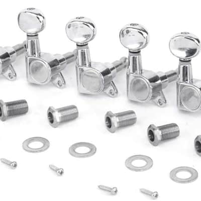 6 in Line Guitar Sealed Tuners Tuning Keys Pegs Machine Heads Set Chrome image 1