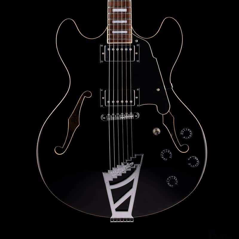 Pre-Owned D’Angelico Premier DC Semi Hollowbody Black With Gig Bag image 1