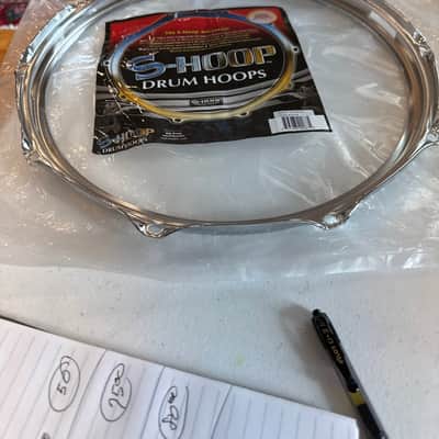 S-HOOP drum hoops 14” 10lug bottom hoop 2024 - Chrome image 2