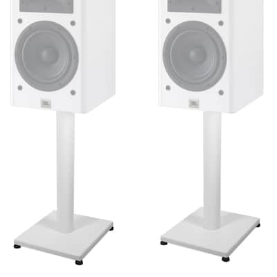Pair 21” Steel White Stands For JBL ARENA 130 Bookshelf Speakers image 1
