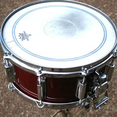 Vintage 1987 Yamaha Recording Custom Snare Drum Birch 14X6 Cherry wood SD096 image 3
