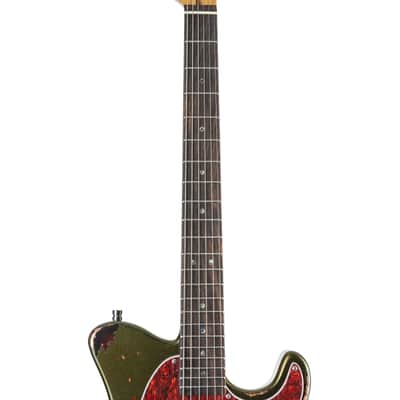 Fame Custom TL RW Worn Olive over Sunburst - Electric Guitar image 6