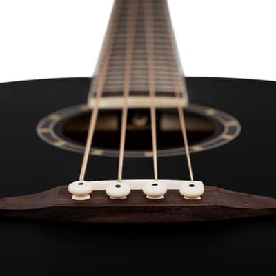 Ortega D7E-SBK-4 Deep Series 7 Spruce Top Mahogany Neck Medium Scale 4-String Acoustic-Electric Bass Guitar image 13