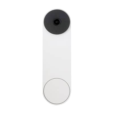 Google Nest Hub 2nd Gen - Smart Home Display with Google Assistant - Chalk + 2x Google Nest Video Battery Doorbell White image 6