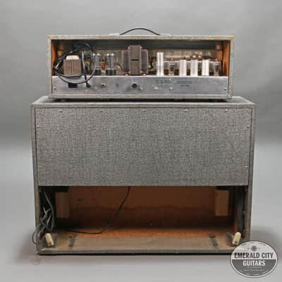 1966 Silvertone 1484 "Twin Twelve" Head w/ Piggyback 2x12" Cabinet image 2