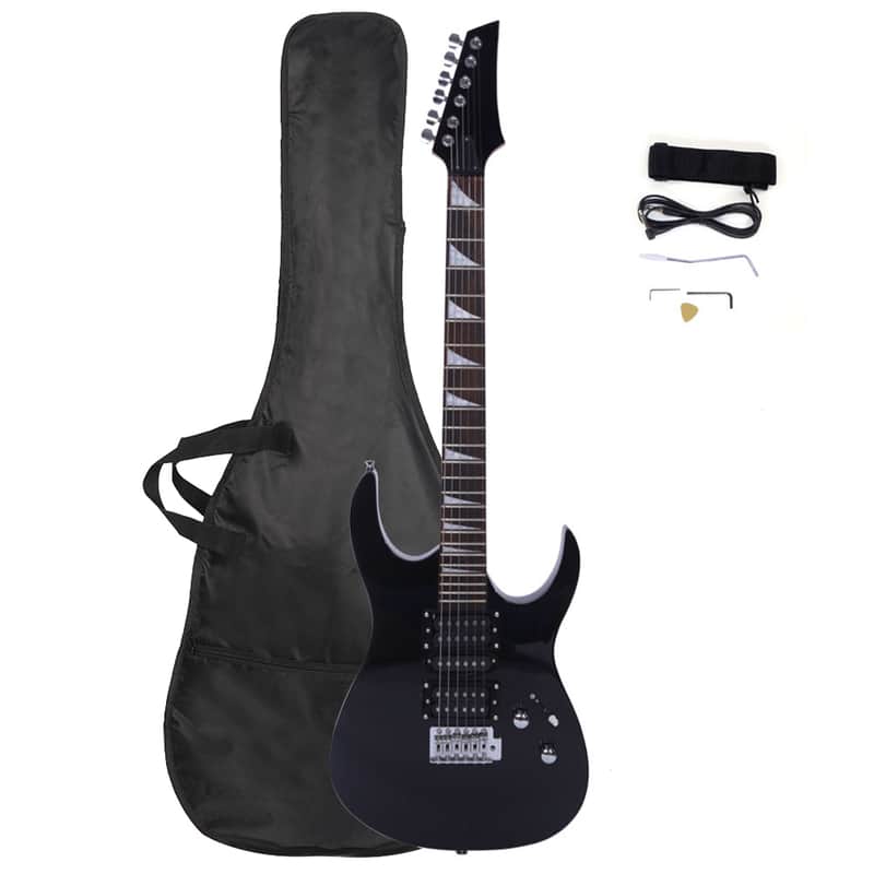 Cxxss Novice Entry Level 170 Electric Guitar HSH Pickup Bag Strap Paddle Rocker Cable Wrench Tool - Black image 1