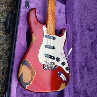 Custom Strat Candy Apple Red Rocker Relic Finish image 4