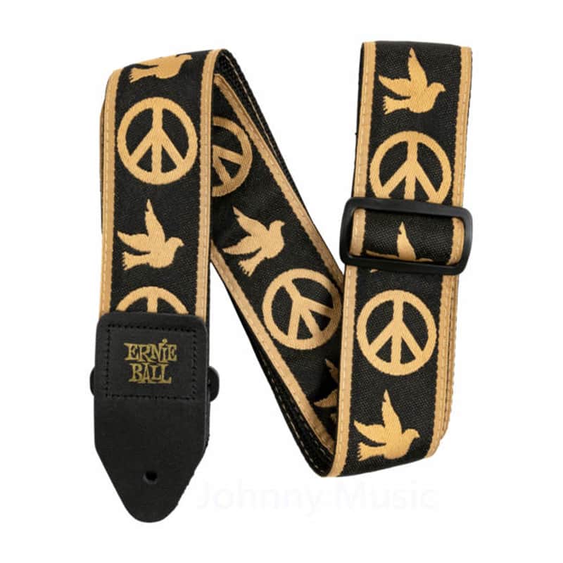 Peace Love Dove, Elegant Jacquard-Woven Design Strap w/ Leather Ends and Tough Polypropylene Base Webbing image 1