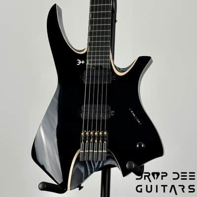 Infinia Neptune Headless Electric Guitar w/ Bag - Solid Lunar Black image 4