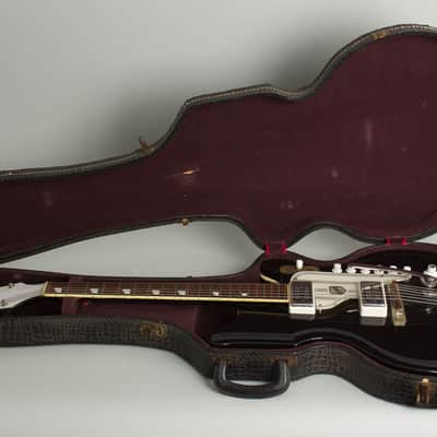 National  Val-Pro 88 Semi-Hollow Body Electric Guitar (1963), ser. #T-86077, original black alligator hard shell case. image 10