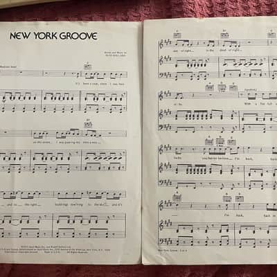 KISS Ace Frehley Signed New York Groove Sheet Music 1978 Aucoin image 2