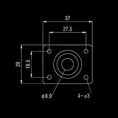 Guitar Parts - JACK PLATE Curved Recessed RECTANGLE - CHROME image 2