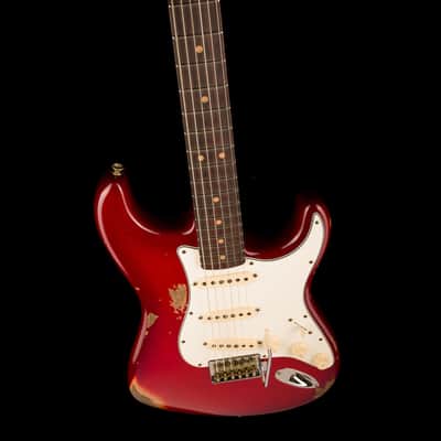 Used Fender Custom Shop 1963 Stratocaster Heavy Relic Crimson Burst - Truetone Color Set with OHSC image 9