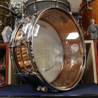1990s Ludwig 5.5x14 Rocker LM305 Snare Drum in Bronze image 5