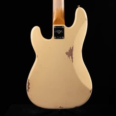 Pre-Owned 2024 Fender Custom Shop 1964 Precision Bass Relic Aged Vintage White With OHSC image 10