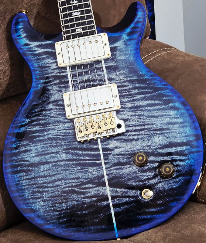 PRS ( Mint) Santana Retro (One Piece Top) Quilted Maple 10-top 2022 - Charcoal Blue image 1