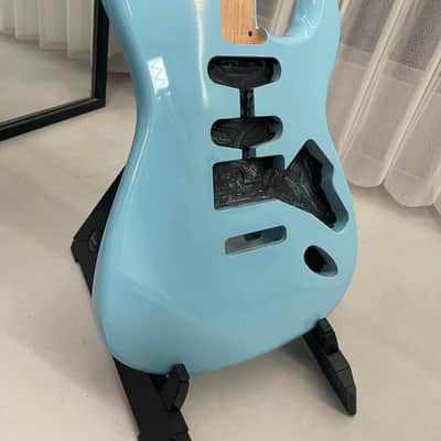 1 blue gloss SSH Alder wood Strat Electric guitar body single single humbucker image 2