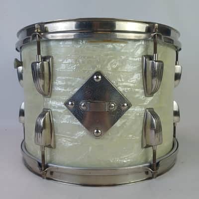 WFL Ludwig 9x13"White Marine Pearl Tom Drum Vintage WMP 3p Mahogany Nickel-Brass image 4