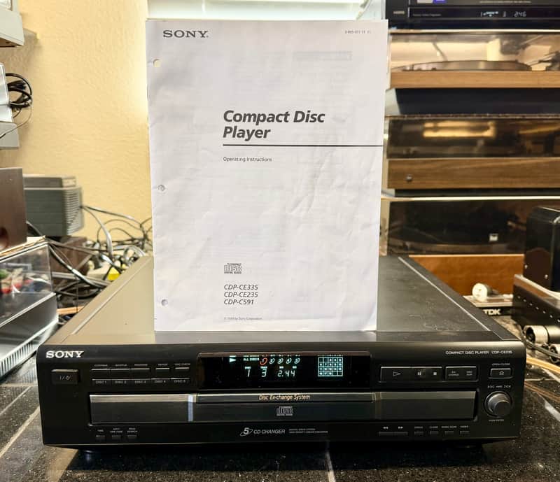 Sony CDP-CE235 Digital Optical Out 5-Disc Changer CD Player; Tested SEE VIDEO image 1