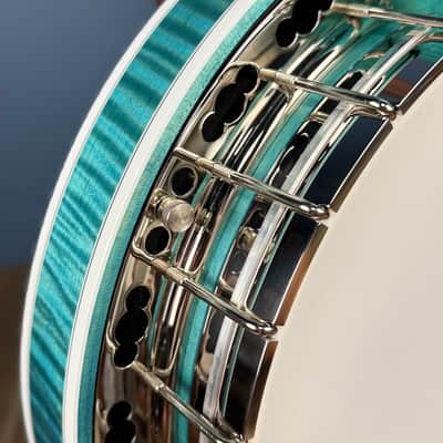 Custom Deering Maple Blossom Caribbean Blue Fade 5-String Banjo image 5