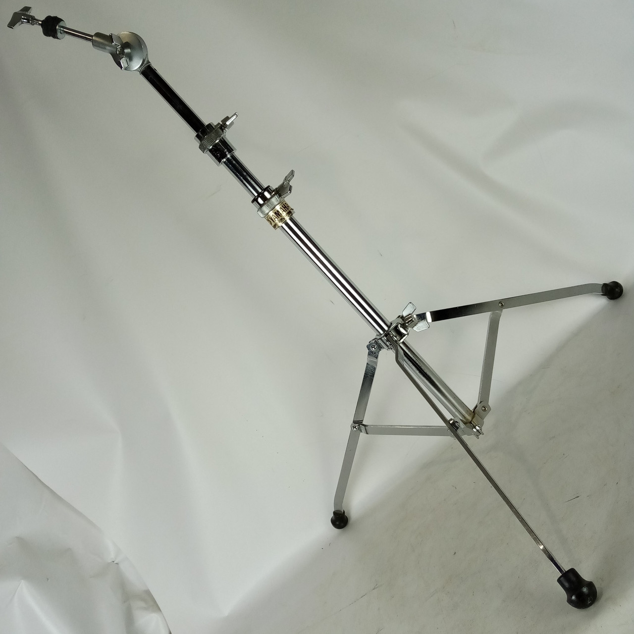 Yamaha Cymbal Stand Tripod Base+2 Tube Sections Chrome Vintage 80s Single-Braced — main photograph