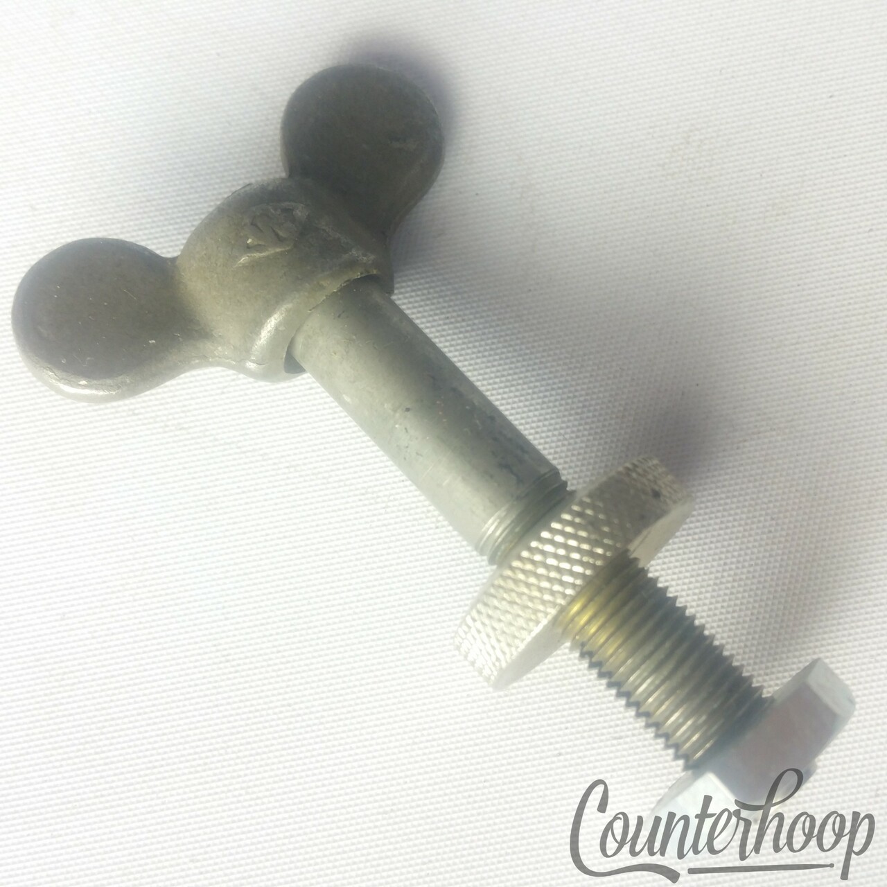 Early American Nickel Clutch Hi-Hat Cymbal Stand Vintage 30s Nickel Low-Boy Tall — main photograph