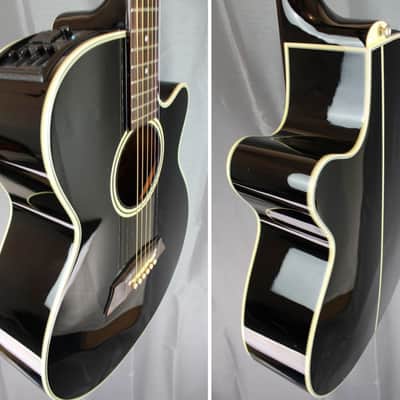 Takamine PT-106 auditorium electro 1998 - black - japan import image 7