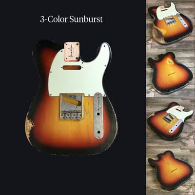 Made to Order - FRANCHIN Mars guitar body Relic Aged 100% Nitro Lacquer (Butterscotch/ Sunburst/ Black/ White/ Blue/ Green/ Yellow/ Red/ Pink/ Burgundy/ Purple/ Gold/ Silver, etc.) Basswood Poplar Telecaster-Tele-T-Style Made in Italy image 2