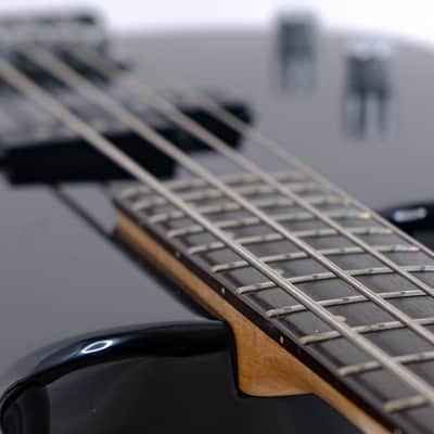 Mid 00’s Samick FM-2 Fairlane Left Handed Bass Guitar w/ Split-Coil Humbucker, Transparent Black Finish image 4
