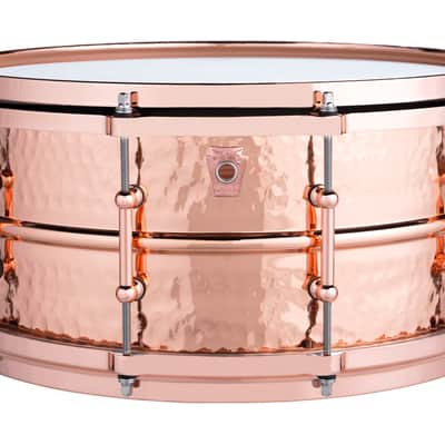 Ludwig *Pre-Order* 6.5x14" Hammered Copper Phonic Snare Drum with Tube Lugs & Copper Parts | LC662KTC | Made in the USA | NEW | Special Order | Authorized Dealer image 1