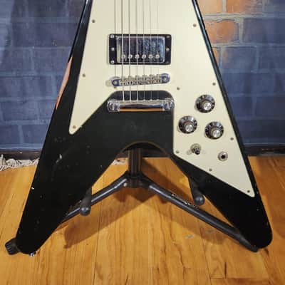 Vintage 1980s Gibson Flying V Stop Bar Tailpiece & Triangle Knob Layout Ebony w/ OHSC NEW FRETS image 6