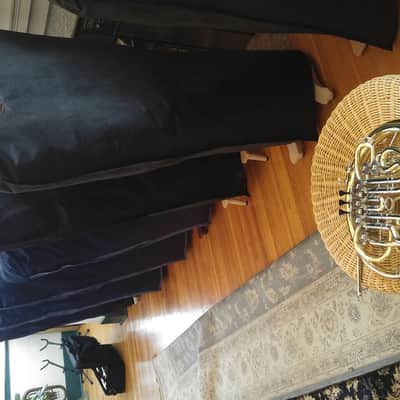 Hans Hoyer French Horn 5812 Descant Horn 2000 - 2010 Gold Lacquer New Stock image 5