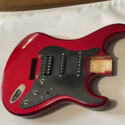 1983-84 Japan ESP Kramer Pacer Deluxe Globe Series Candy Apple Red Semi Loaded Guitar Body Floyd Ready image 2